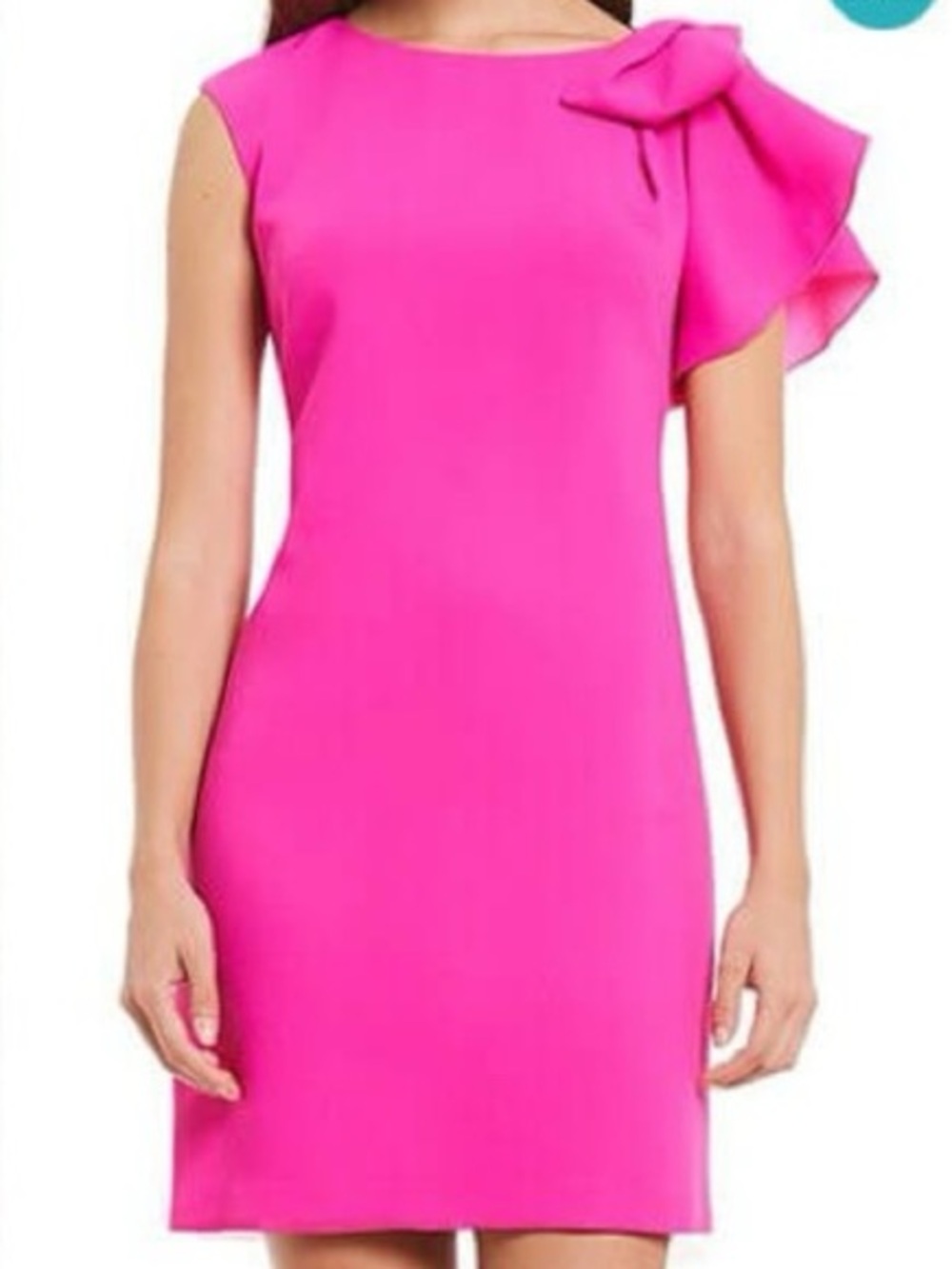 Eliza J Hot Pink One-Shoulder Bow Sheath Dress